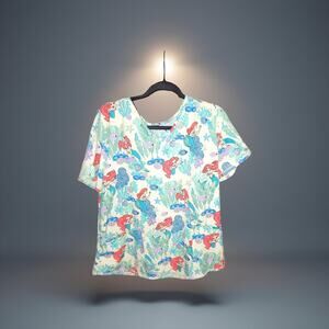 Women's Disney Little Mermaid Ariel Scrub Top Shirt Medical